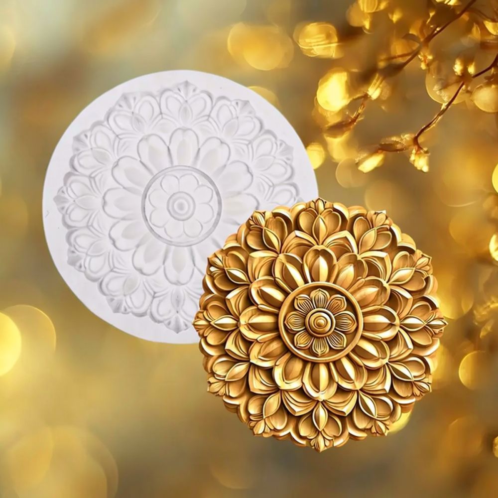 Round Floral Silicone Mold For - Silicone Epoxy Resin Molds Set 评论和价格