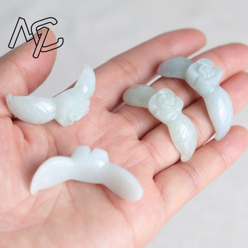 2PC Natural White Jadeite Jade - Beading 评论和价格