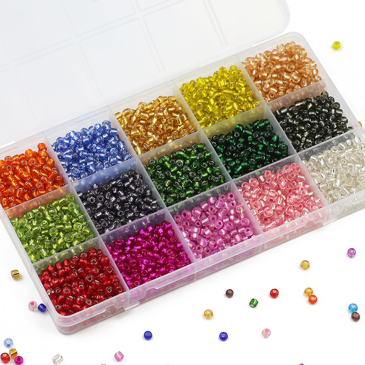 15 Colors Kit Transparent 2/3/ - Glass Seed Beads 2Mm Jewelry Making 评论和价格
