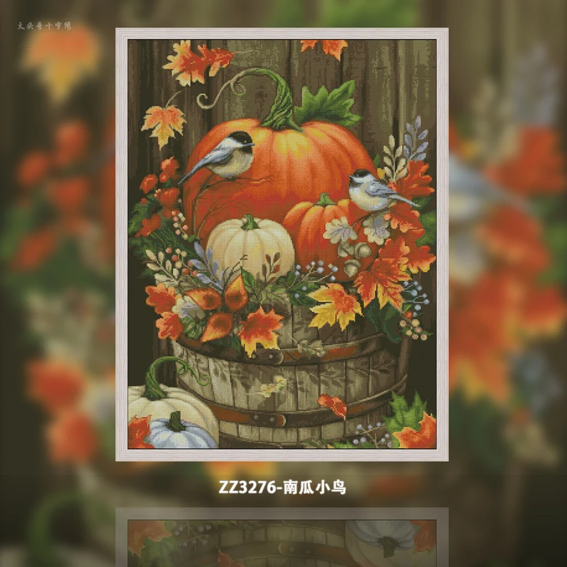 [ZZ3276-Pumpkin Bird] | Beginn - Cross Stitch Stamped Kits Beginners 评论和价格
