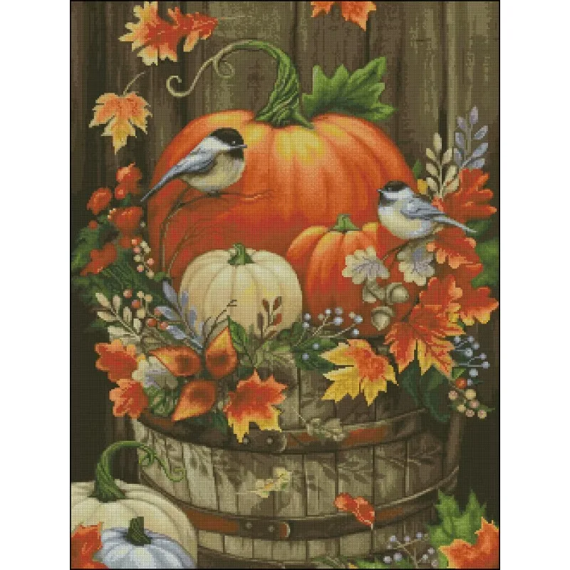 [ZZ3276-Pumpkin Bird] | Beginn - Cross Stitch Stamped Kits Beginners 评论和价格