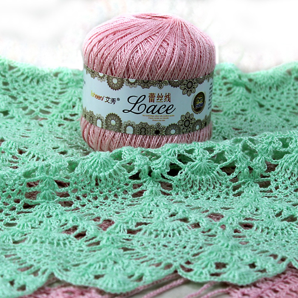 50g/Ball Soft Cotton Lace Yarn - Cotton Embroidery Thread Skeins 评论和价格