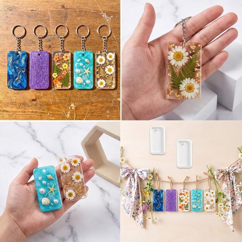 10Resin keychain jewelry casti - Silicone Epoxy Resin Molds Set 评论和价格