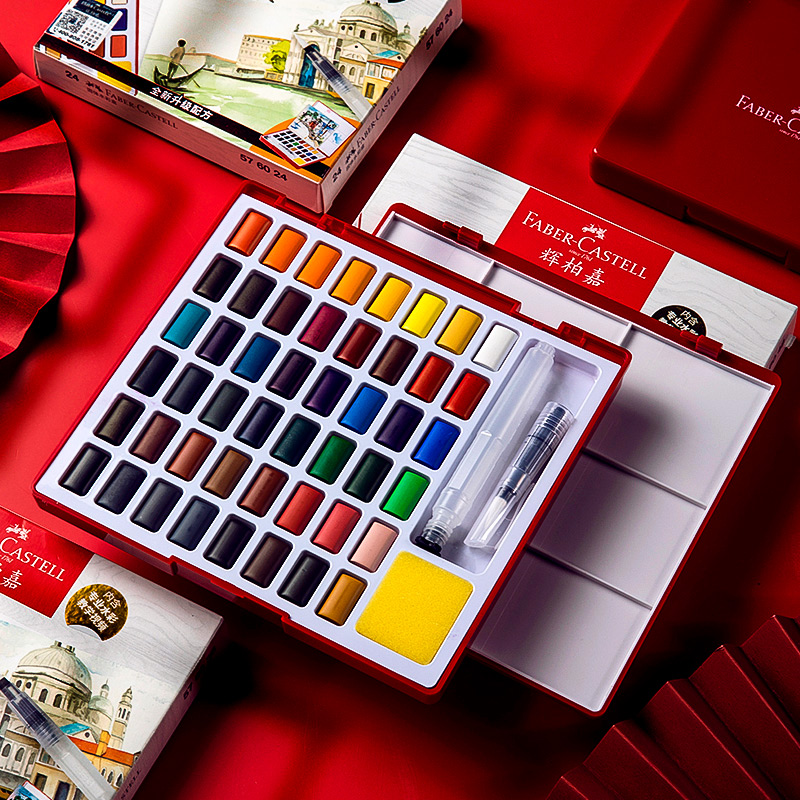 24/36/48 Colors Solid Watercol - Watercolor Paint Set Solid Pigment 评论和价格