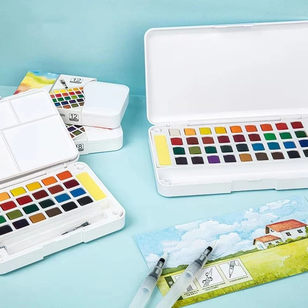 12/18/24/36 Colors Solid Water - Watercolor Paint Set Solid Pigment 评论和价格