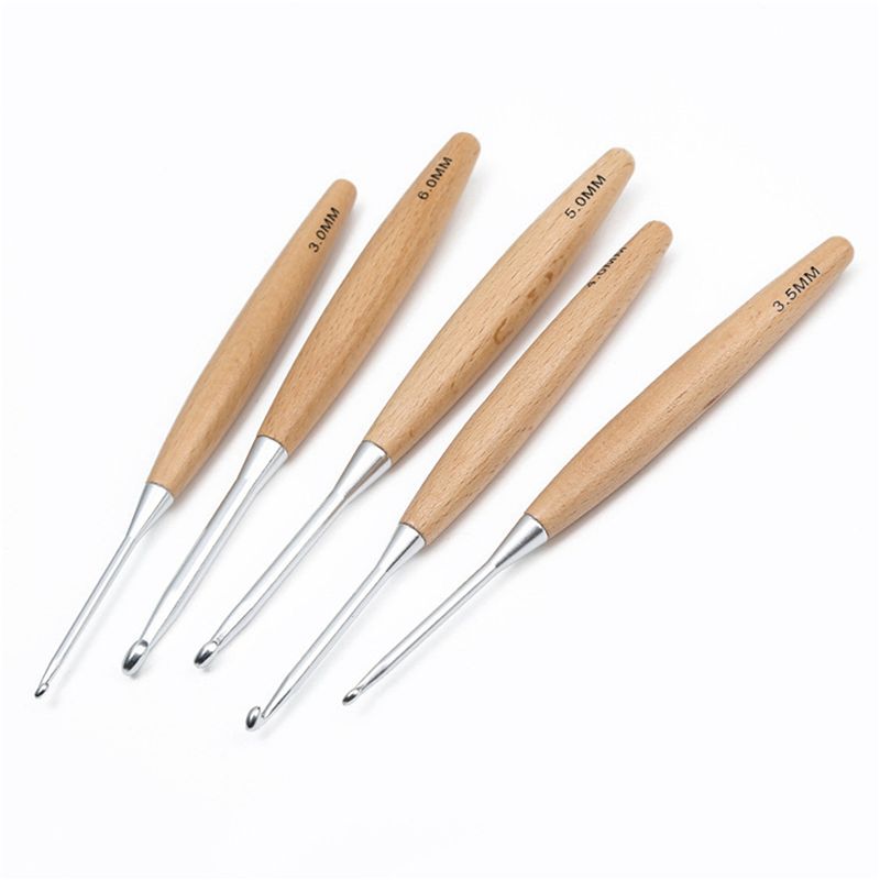 M12K-40Pcs Wood Crochet Hooks  - Wooden Crochet Hooks Ergonomic Handle 评论和价格