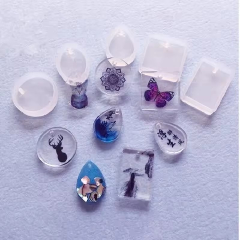 20Pcs/Set DIY Keychain Pendant - Silicone Epoxy Resin Molds Set 评论和价格
