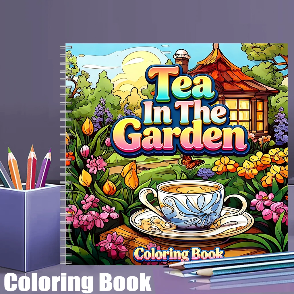 Tea In The Gardens Coloring Bo - Painting Supplies 评论和价格