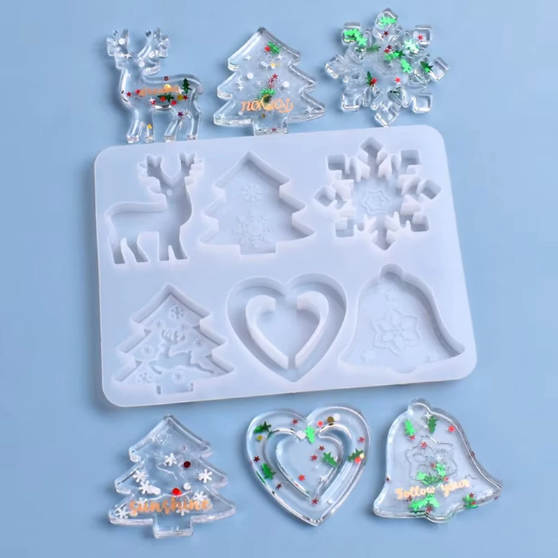 Christmas Mold DIY Resin Cryst - Silicone Epoxy Resin Molds Set 评论和价格