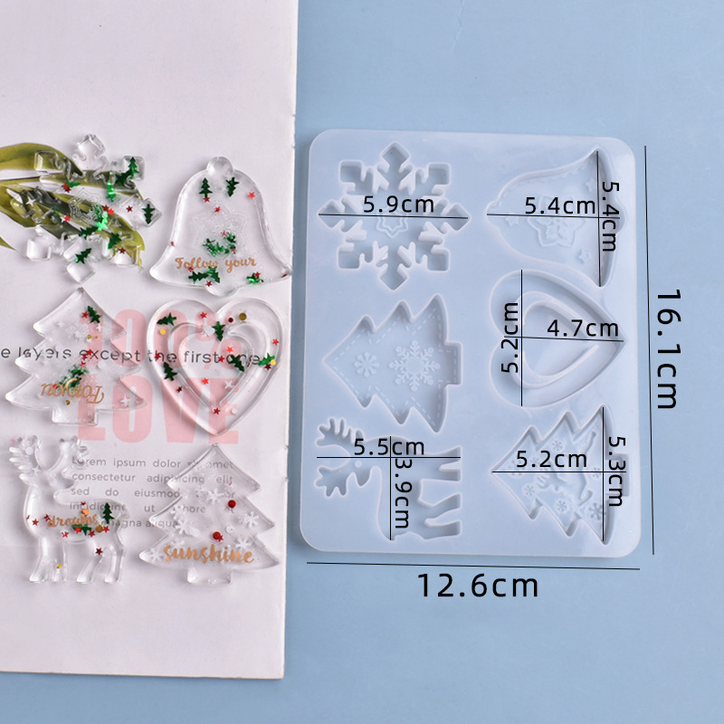 Christmas Mold DIY Resin Cryst - Silicone Epoxy Resin Molds Set 评论和价格